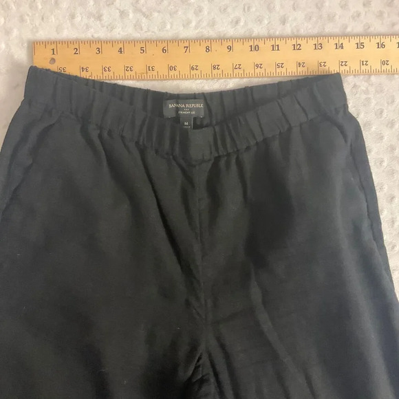 Banana Republic Black Elastic Waist Straight Leg Pants Medium - Picture 4 of 6